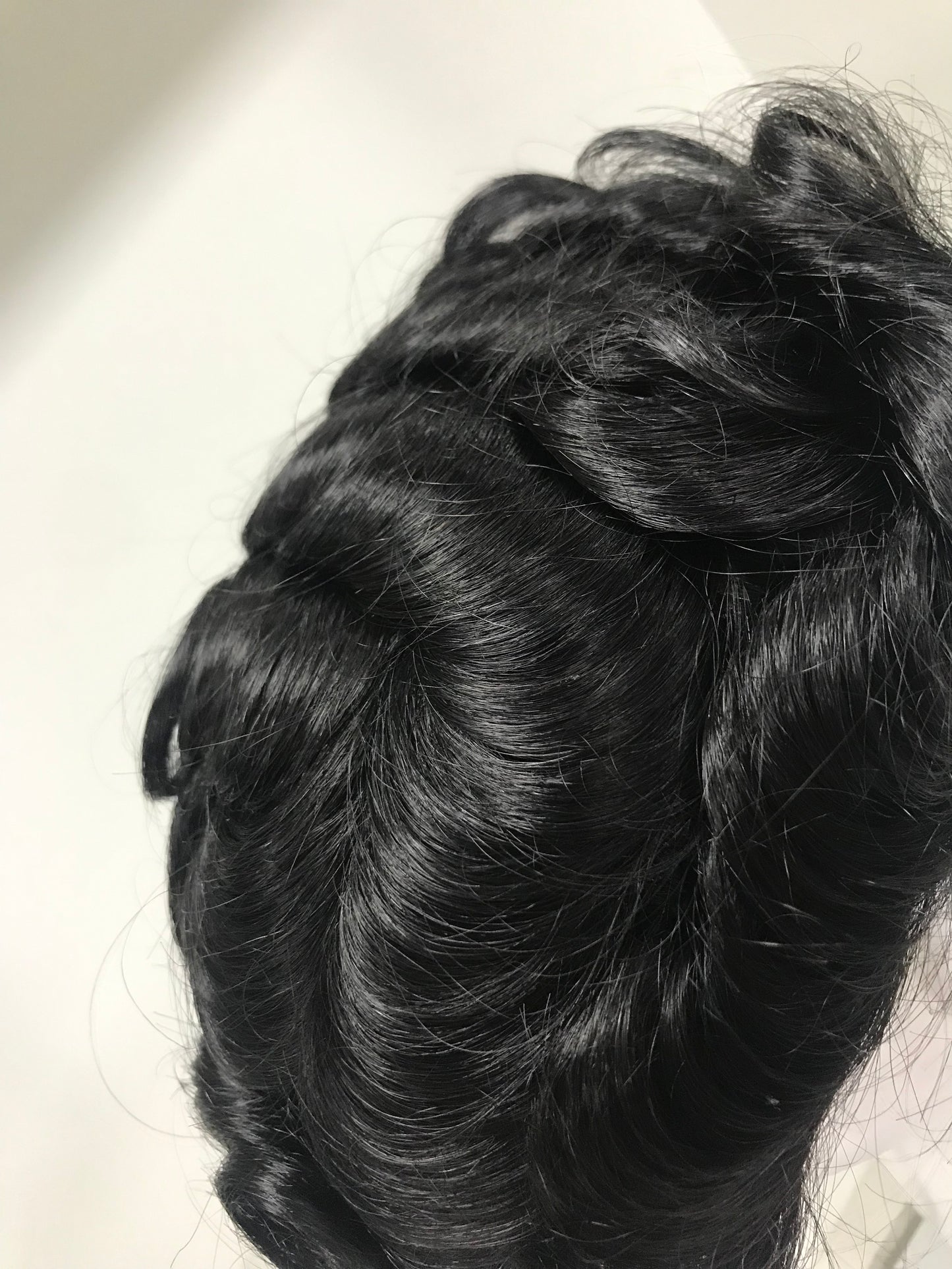 C-Thinskin-V-N Toupee 8x10, #1C Natural Black Human Hair, Ultra Thin Skin V-Shape Hairline Men Hair System