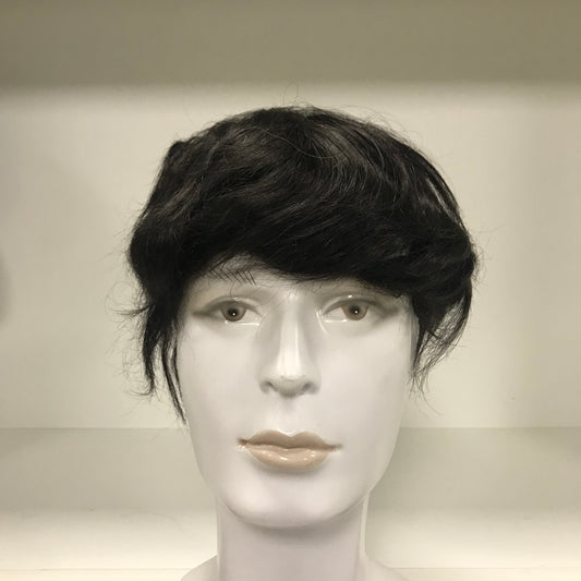 M Lace Toupee 6x8, #1B Black Human Hair, Breathable Lace Base Men Hair System