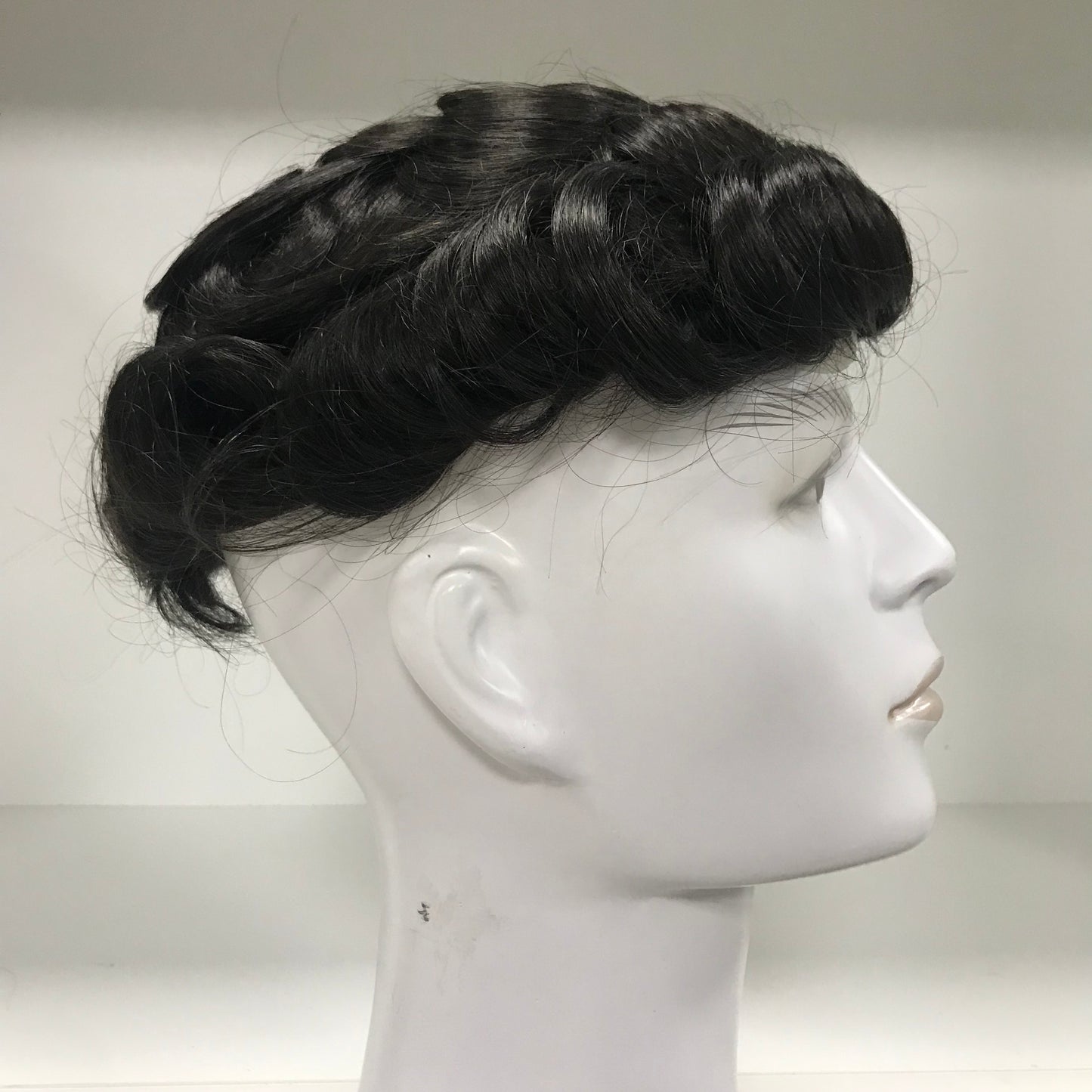 BH Q6 Toupee 8x10, #1B Black Human Hair, Durable Mixed Lace & PU Men Hair System