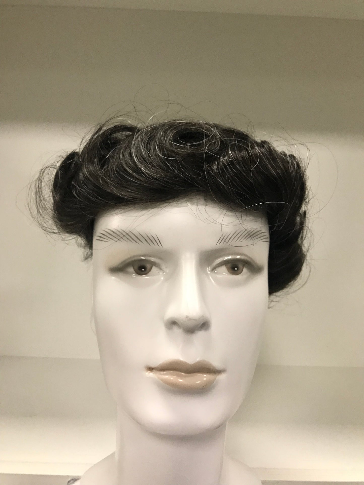 C-BIO-N Toupee 8x10, #1B with 20% Gray Human Hair, Bio Skin Base Natural Hairline Men Hair System
