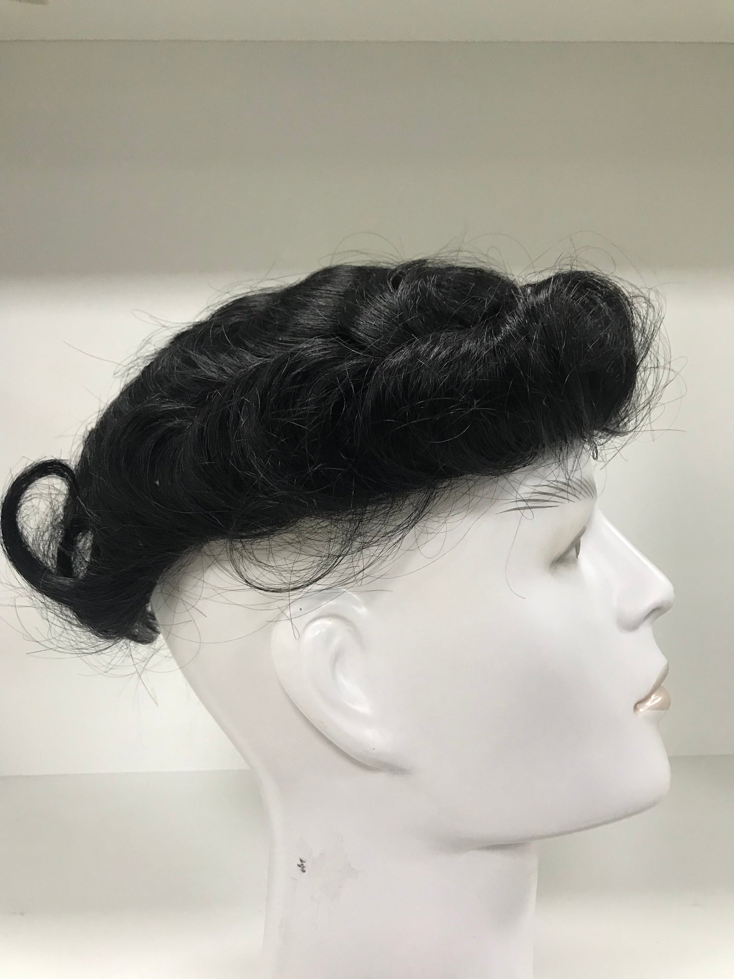 C-Thinskin-V-N Toupee 8x10, #1C Natural Black Human Hair, Ultra Thin Skin V-Shape Hairline Men Hair System