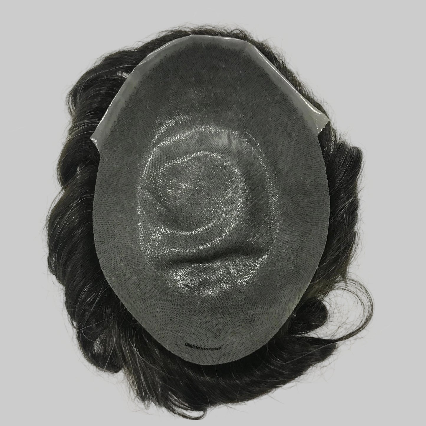 CMG-3 Toupee 8x10, #1B Black with 10% Gray Human Hair, PU Skin Men Hair System
