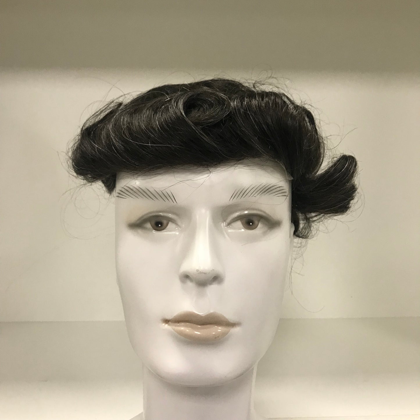 CMG-3 Toupee 8x10, #1B Black with 10% Gray Human Hair, PU Skin Men Hair System