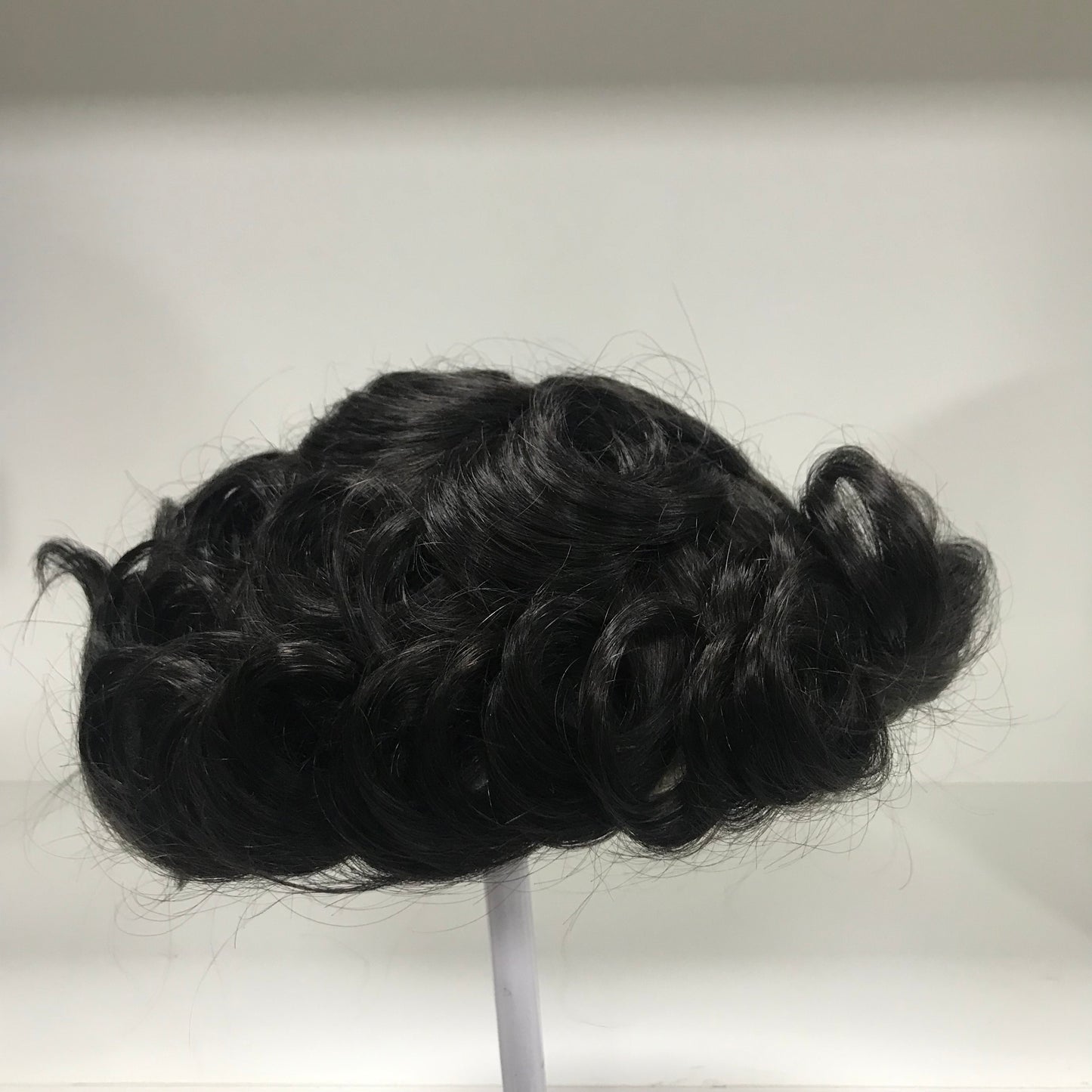 Dura Mono Toupee 8x10, #1B Black Human Hair, Durable Fine Mono Base Men Hair System