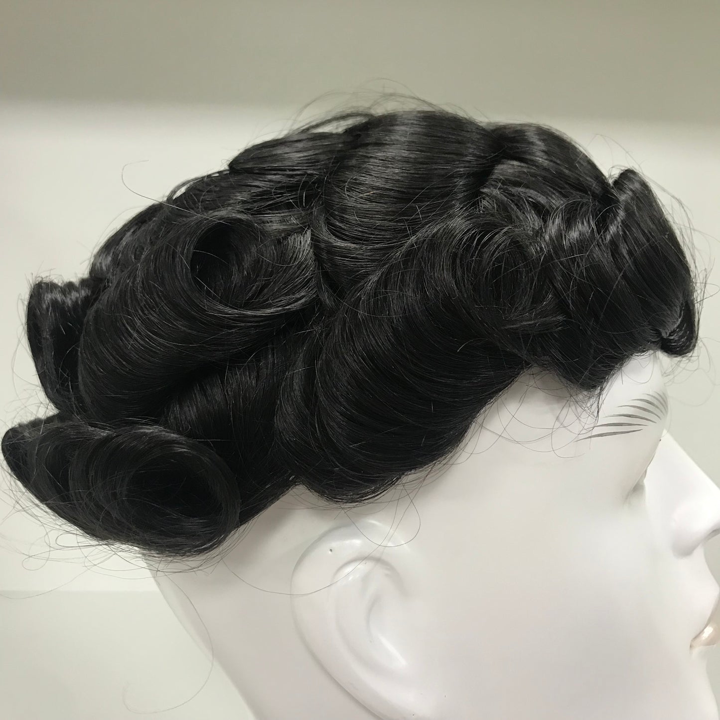 K-Skin V-N Toupee 8x10, #1B Black Human Hair, V-Shape Hairline PU Skin Men Hair System