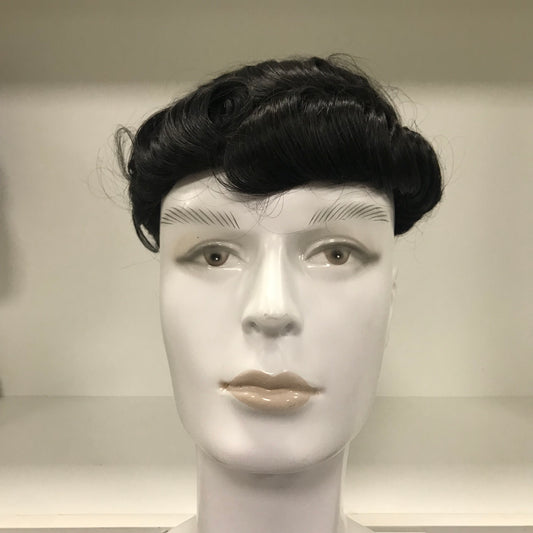 K-Skin V-N Toupee 8x10, #1B Black Human Hair, V-Shape Hairline PU Skin Men Hair System