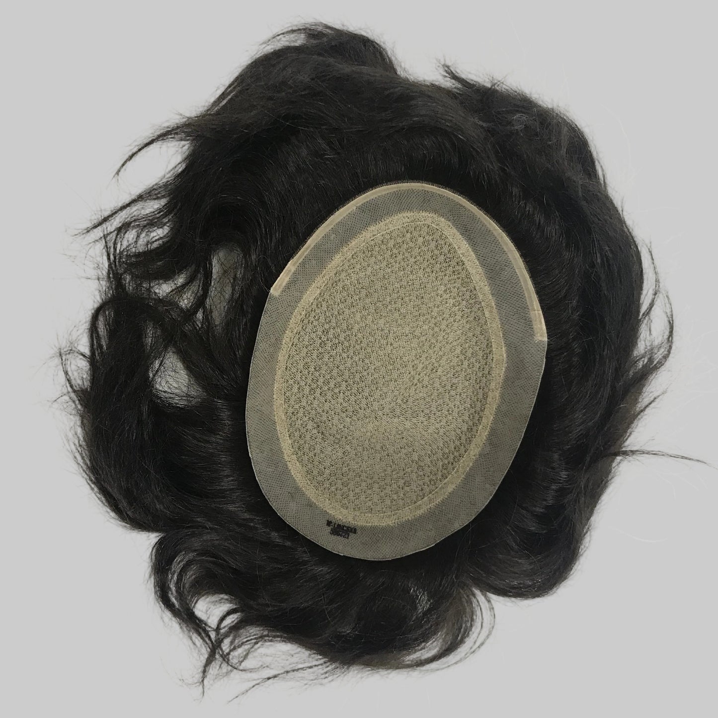 M Lace Toupee 6x8, #1B Black Human Hair, Breathable Lace Base Men Hair System