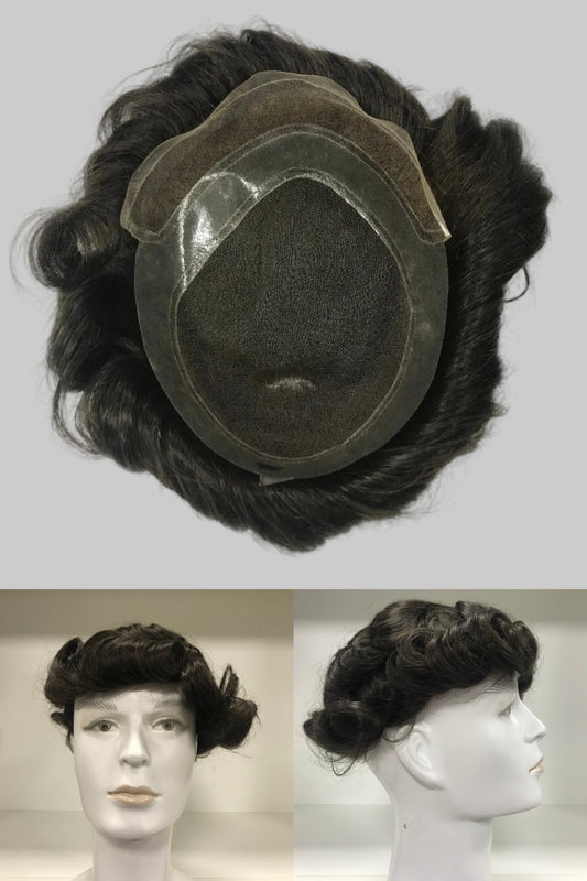Hollywood Toupee 8x10, #3 Dark Brown Human Hair, Classic Lace Base Men Hair System