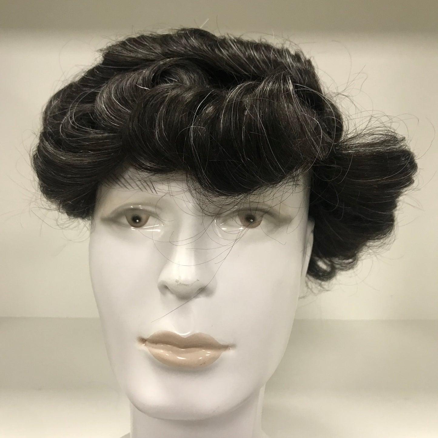 OminiLace Toupee 8x10, #1B Off-Black Human Hair, Full Lace Invisible Natural Hairline Men Hair System