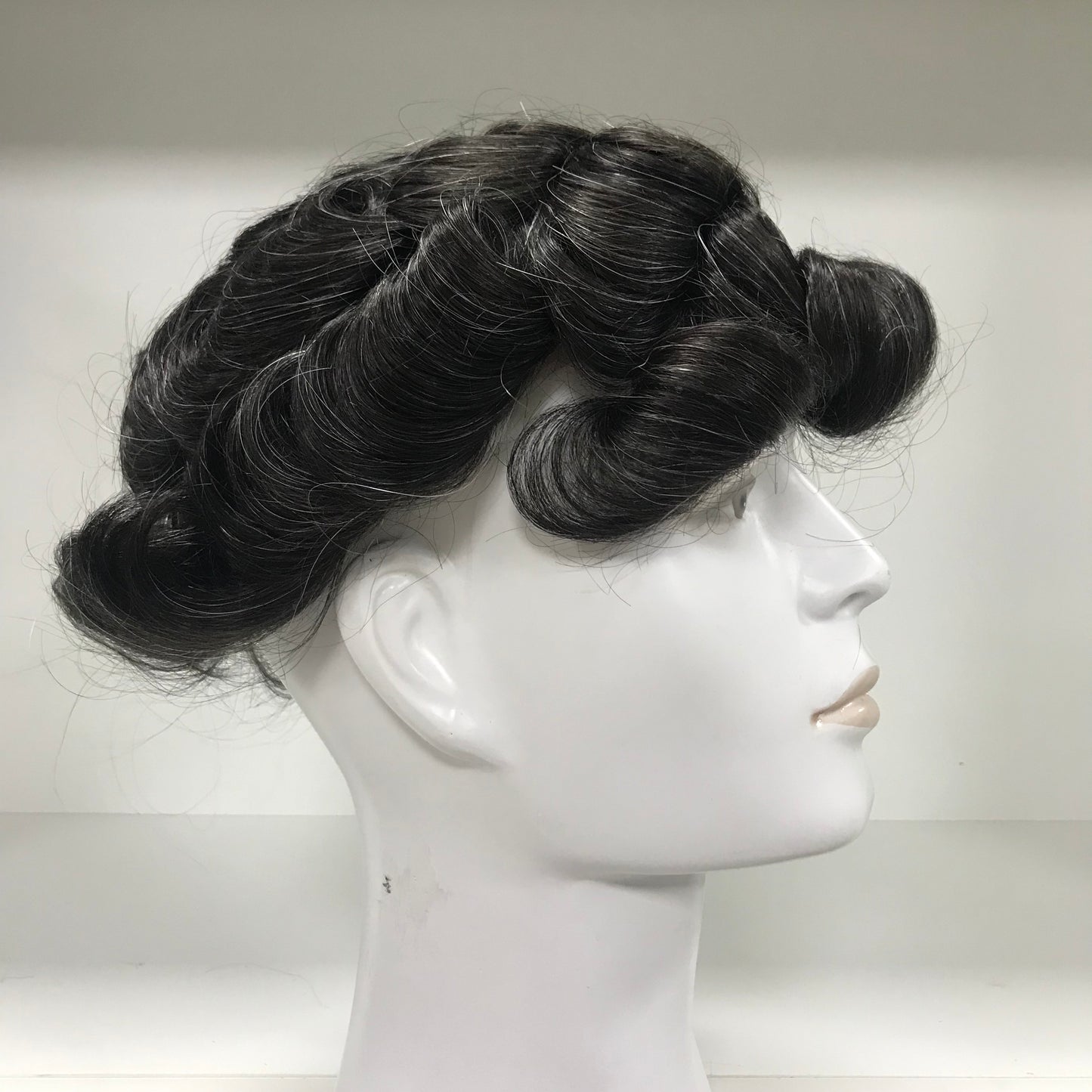 OminiLace Toupee 8x10, #1B Off-Black Human Hair, Full Lace Invisible Natural Hairline Men Hair System